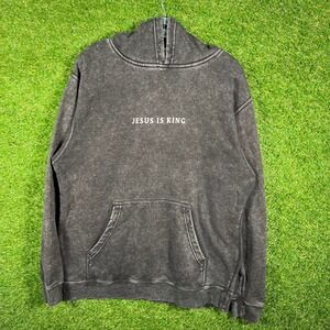 Independent Trading Co Jesus Is King‎ Mineral Wash Hoodie Black Graphic Mens L